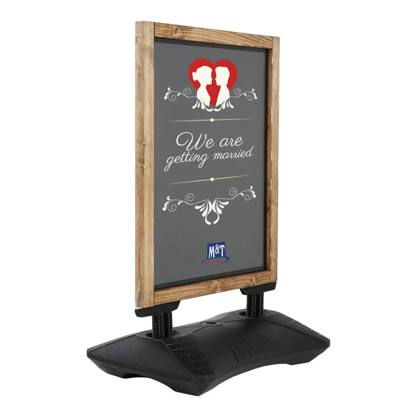 MT Displays WindPro 23" x 31" Double-Sided Wood Magnetic Chalkboard USWPW00D20X9000