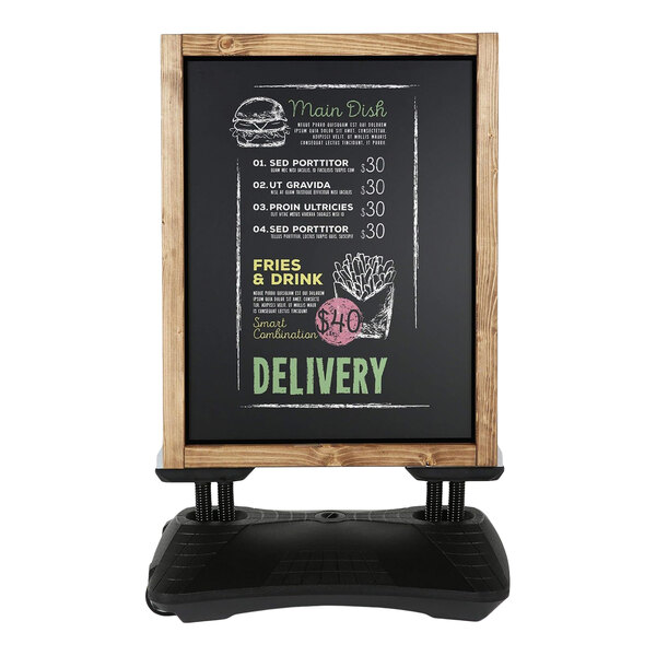 MT Displays WindPro 23" x 31" Double-Sided Wood Magnetic Chalkboard USWPW00D20X9000