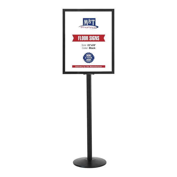 MT Displays 22" x 28" Black Double-Sided Pedestal Sign Holder UIBSHB0022X2000