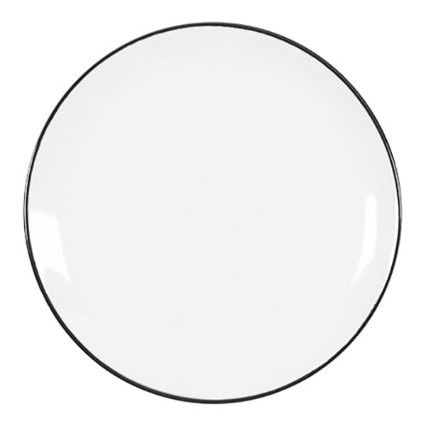 Chef & Sommelier Selene 7" White / Ebony Rim Coupe China Plate by Arc Cardinal - 24/Case