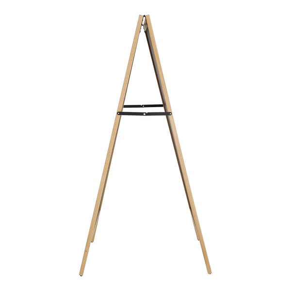 A wooden A-frame stand with three legs and a horizontal support bar, photographed against a white background.