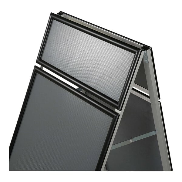 MT Displays 22" x 28" Black Double-Sided A-Frame Sign Board with Header UAB2550B22X5000
