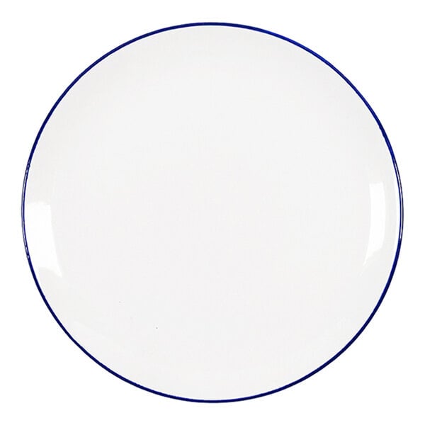 Chef & Sommelier Selene 10 1/8" White / Sapphire Rim Coupe China Plate by Arc Cardinal - 24/Case