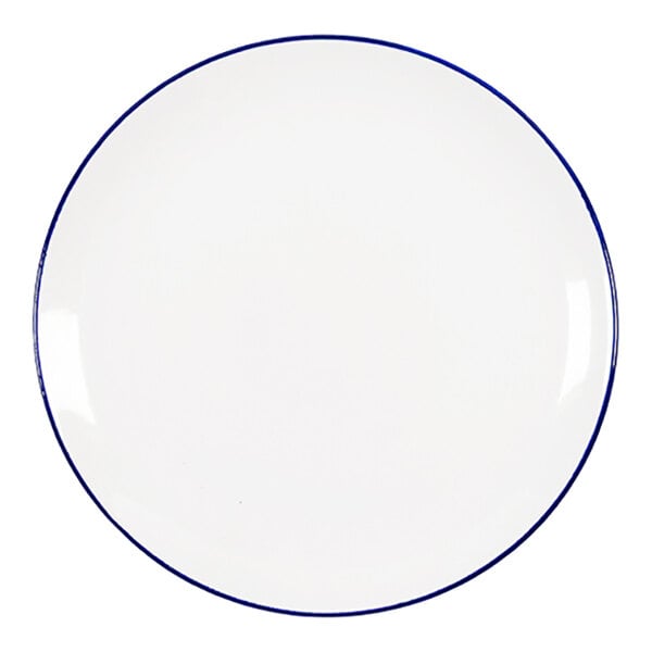 Chef & Sommelier Selene 9" White / Sapphire Rim Coupe China Plate by Arc Cardinal - 24/Case