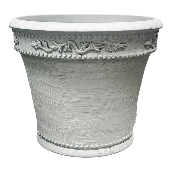 Grossfillex Monteverde 23" x 19 1/8" Round Brushed Cotton Resin Planter - 4/Pack
