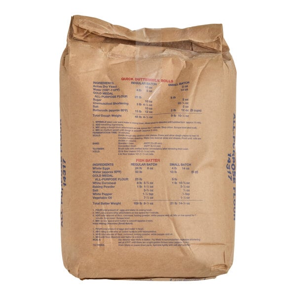 General Mills Gold Medal Hotel & Restaurant Bakers All-Purpose Flour 25 lb. - 2/Case