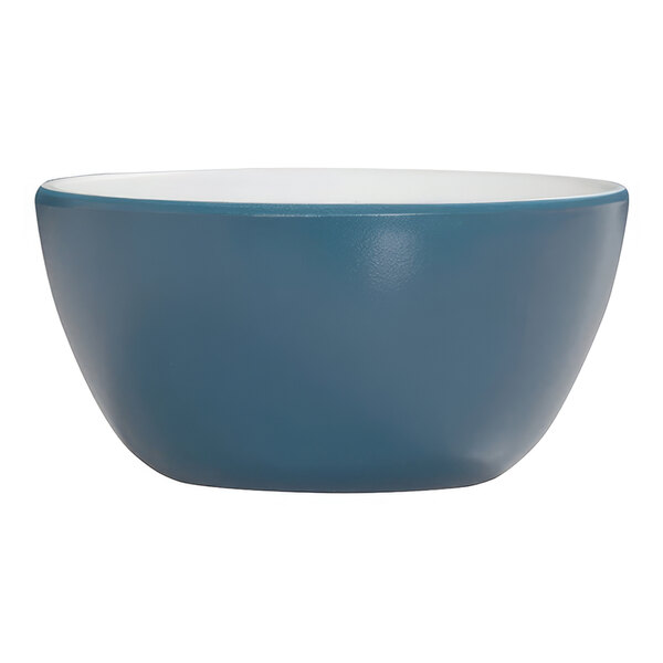 Cal-Mil Sophie 16 oz. Blue and White Round Two-Tone Melamine Deep Bowl - 6/Case