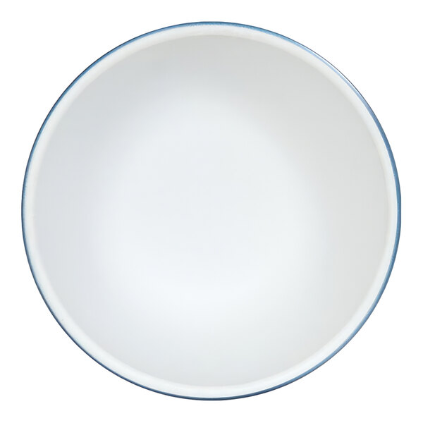 Cal-Mil Sophie 16 oz. Blue and White Round Two-Tone Melamine Deep Bowl - 6/Case