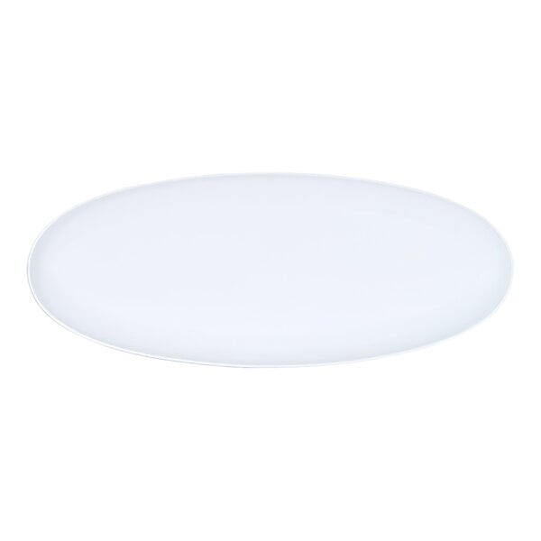 Cal-Mil Sophie 22" x 9" Blue and White Oval Two-Tone Melamine Platter - 6/Case