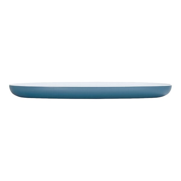 Cal-Mil Sophie 22" x 9" Blue and White Oval Two-Tone Melamine Platter - 6/Case