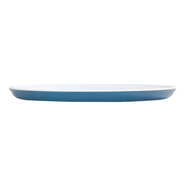 Cal-Mil Sophie 8" Blue and White Round Two-Tone Melamine Plate - 6/Case