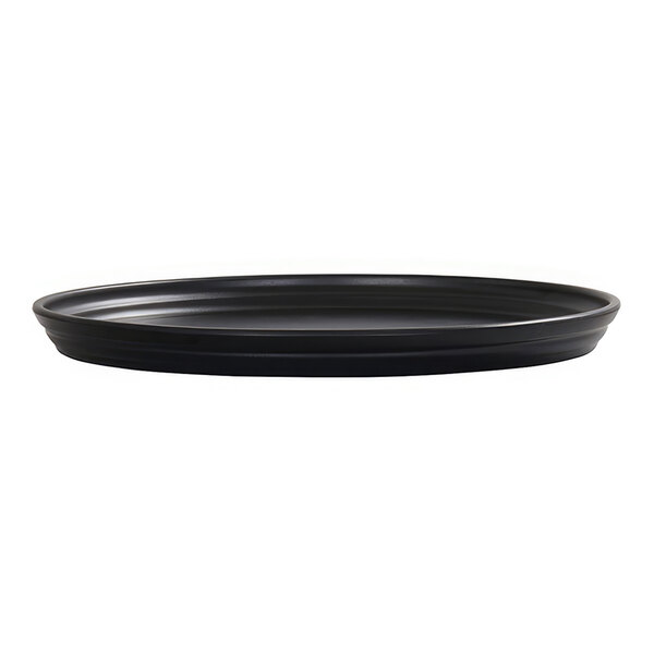 Cal-Mil Cove 10" Black Round Melamine Plate - 6/Case