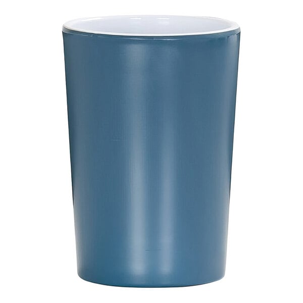 Cal-Mil Sophie 3 3/4" x 6" Blue and White Two-Tone Melamine Flatware Cylinder - 3/Case