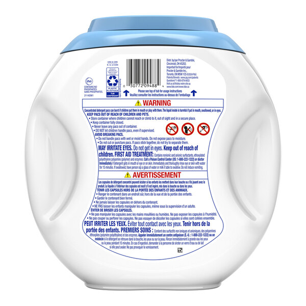 Tide 09488 76-Count Free & Gentle Laundry Detergent Pods - 4/Case