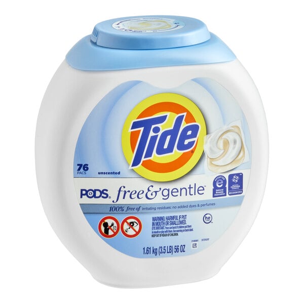 Tide 09488 76-Count Free & Gentle Laundry Detergent Pods - 4/Case