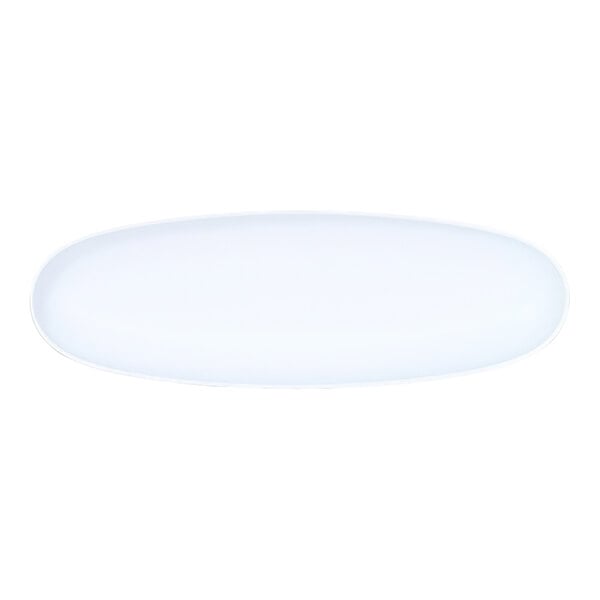 Cal-Mil Sophie 18" x 6" Blue and White Oval Two-Tone Melamine Platter - 6/Case