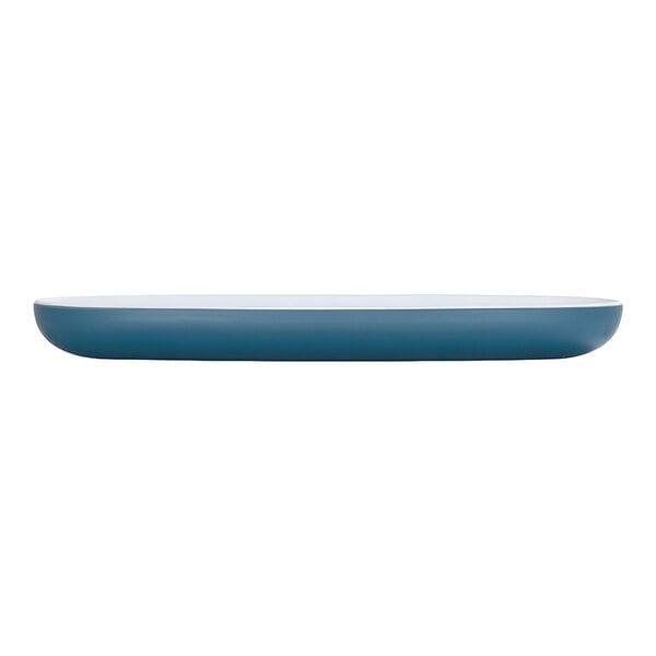 Cal-Mil Sophie 18" x 6" Blue and White Oval Two-Tone Melamine Platter - 6/Case