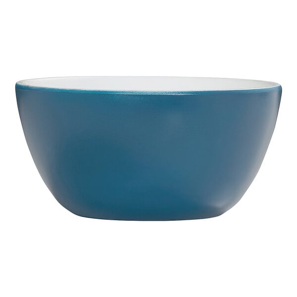 Cal-Mil Sophie 30 oz. Blue and White Round Two-Tone Melamine Deep Bowl - 6/Case