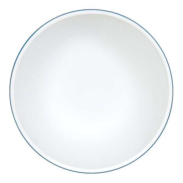 Cal-Mil Sophie 30 oz. Blue and White Round Two-Tone Melamine Deep Bowl - 6/Case