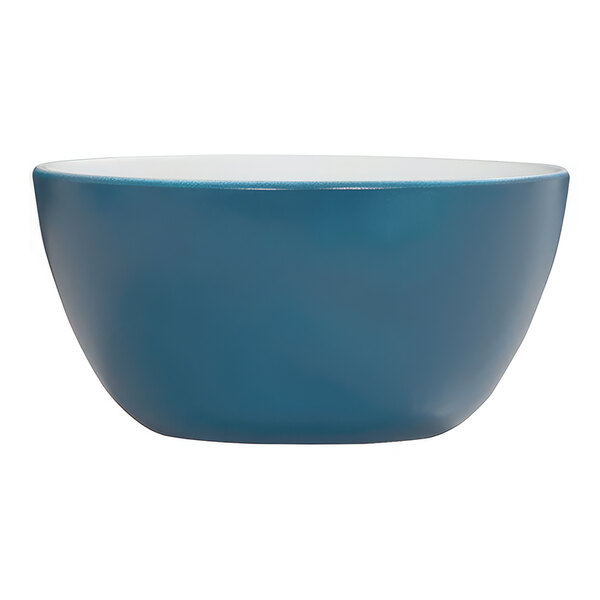 Cal-Mil Sophie 48 oz. Blue and White Round Two-Tone Melamine Deep Bowl - 6/Case