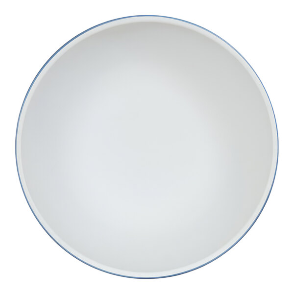 Cal-Mil Sophie 48 oz. Blue and White Round Two-Tone Melamine Deep Bowl - 6/Case