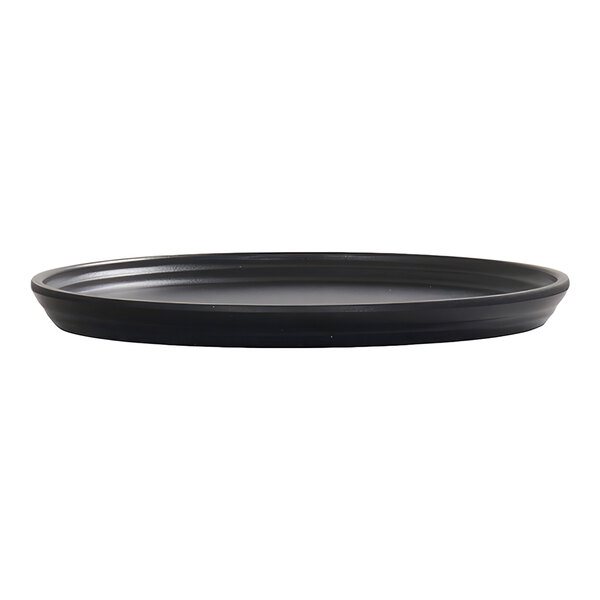 Cal-Mil Cove 6" Black Round Melamine Plate - 6/Case