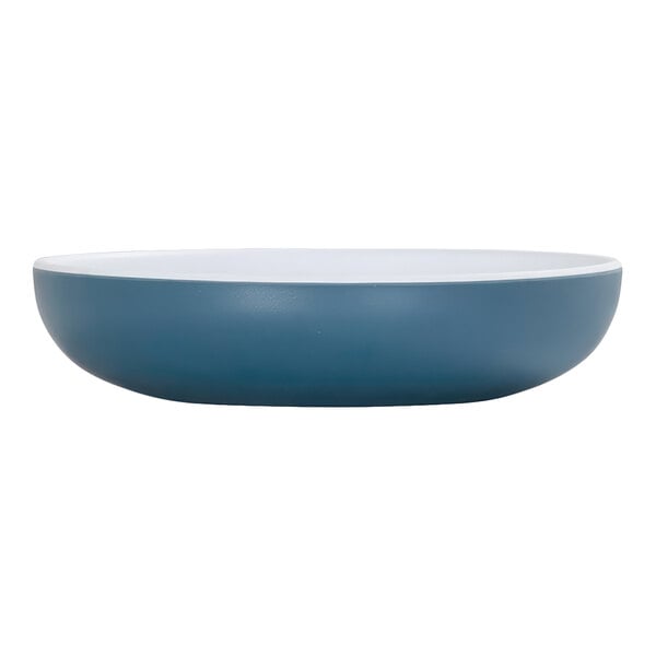 Cal-Mil Sophie 16 oz. Blue and White Round Two-Tone Melamine Bowl - 6/Case