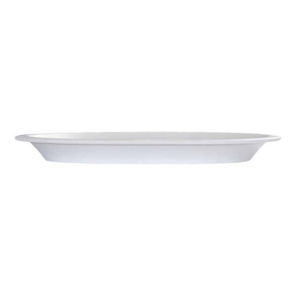 Cal-Mil Isla 16" x 12" White Oval Wide Rim Melamine Platter - 3/Case