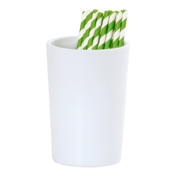 Cal-Mil Sophie 3 3/4" x 6" White Melamine Flatware Cylinder - 3/Case