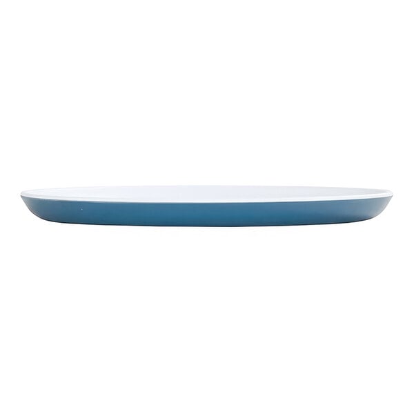 Cal-Mil Sophie 10" Blue and White Round Two-Tone Melamine Plate - 6/Case