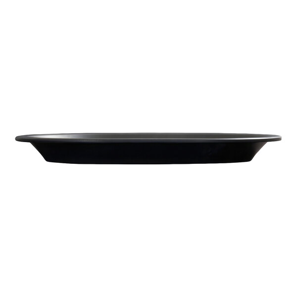 Cal-Mil Isla 16" x 12" Black Oval Wide Rim Melamine Platter - 3/Case