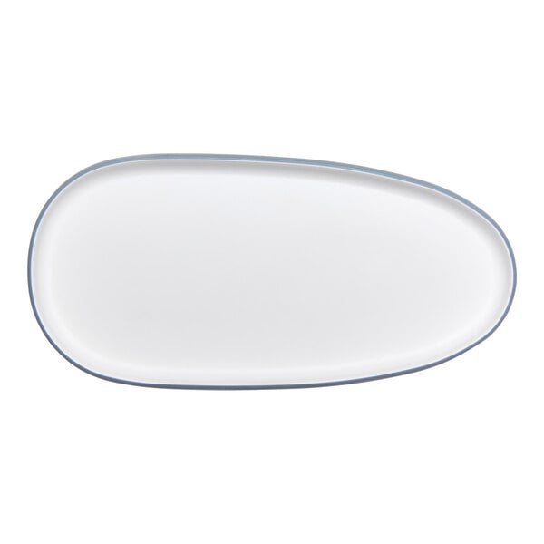 cheforward™ by G.E.T. Hatch 15 1/2" x 7 1/2" Oblong Touch of Honey / BlueJay Melamine Platter - 12/Case