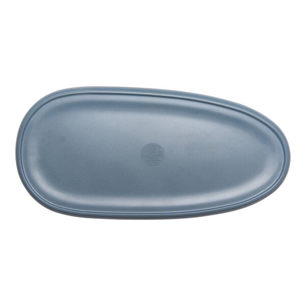 cheforward™ by G.E.T. Hatch 15 1/2" x 7 1/2" Oblong Touch of Honey / BlueJay Melamine Platter - 12/Case