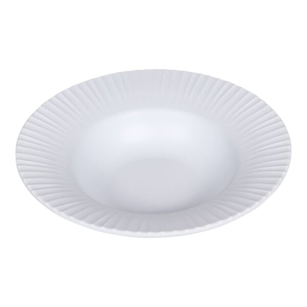 G.E.T. Riva Maris 12 oz. Matte White Melamine Bowl with Textured Rim - 12/Case