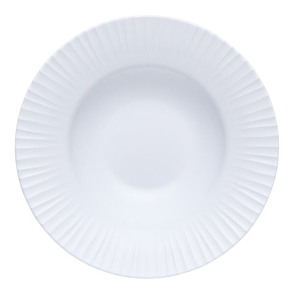 G.E.T. Riva Maris 12 oz. Matte White Melamine Bowl with Textured Rim - 12/Case