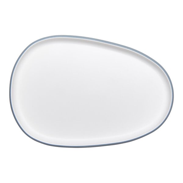 cheforward™ by G.E.T. Hatch 12 11/16" x 8 11/16" Oblong Touch of Honey / BlueJay Melamine Platter - 12/Case