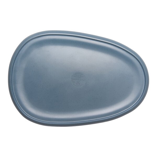 cheforward™ by G.E.T. Hatch 12 11/16" x 8 11/16" Oblong Touch of Honey / BlueJay Melamine Platter - 12/Case
