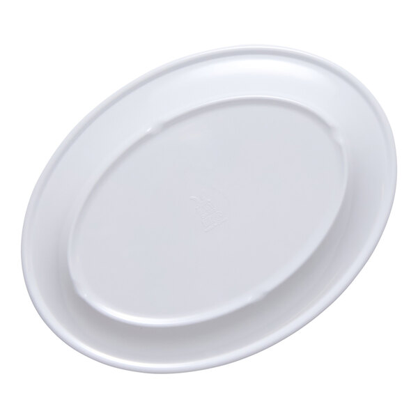 G.E.T. Diamond Esencia 12" x 9" Oval White / Blue Melamine Platter - 12/Case