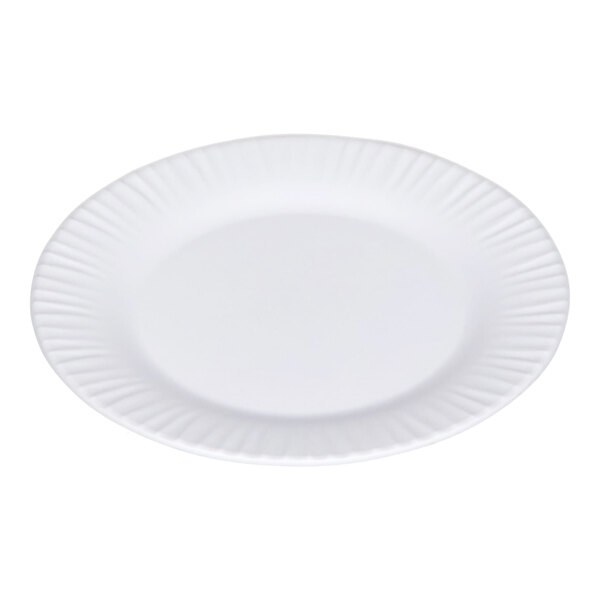 G.E.T. Riva Maris 6" Round Matte White Melamine Plate with Textured Rim - 24/Case