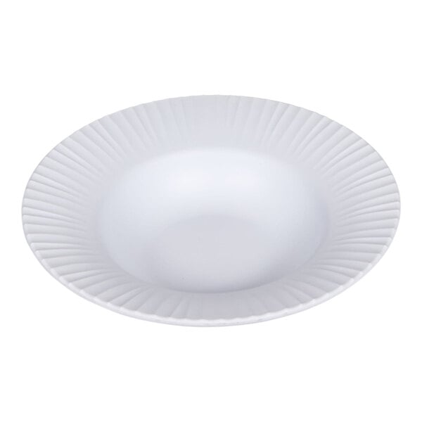 G.E.T. Riva Maris 16 oz. Matte White Melamine Bowl with Textured Rim - 12/Case