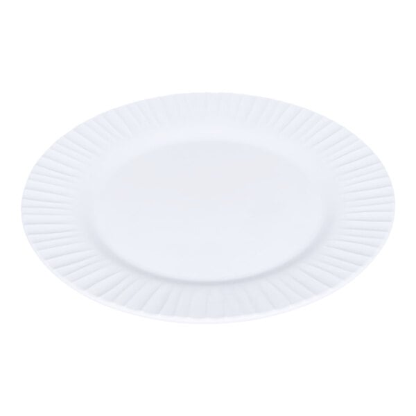 G.E.T. Riva Maris 11 1/4" Round Matte White Melamine Plate with Textured Rim - 12/Case