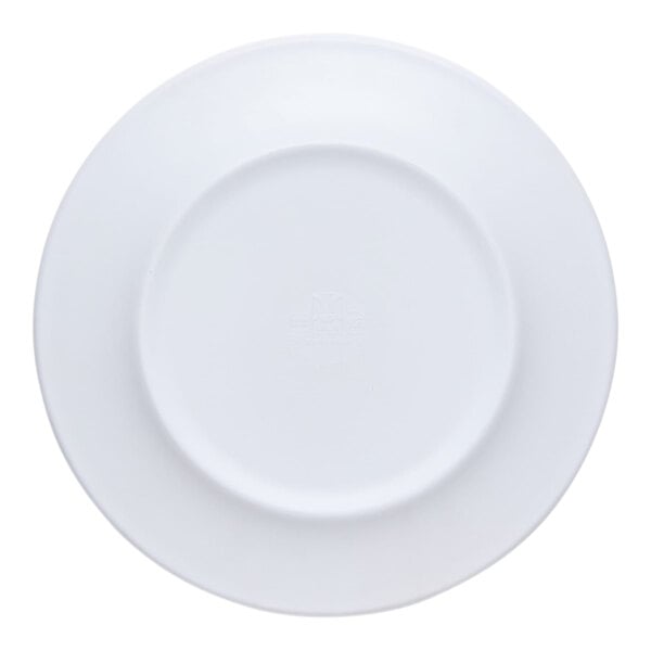 G.E.T. Riva Maris 11 1/4" Round Matte White Melamine Plate with Textured Rim - 12/Case