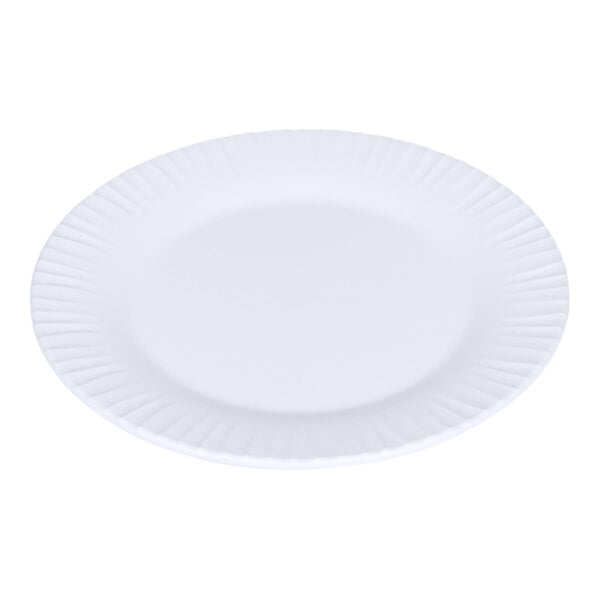 G.E.T. Riva Maris 9" Round Matte White Melamine Plate with Textured Rim - 12/Case