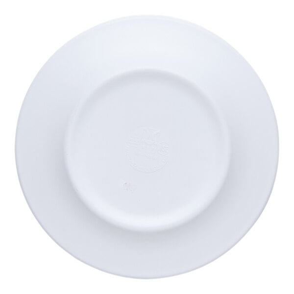 G.E.T. Riva Maris 9" Round Matte White Melamine Plate with Textured Rim - 12/Case