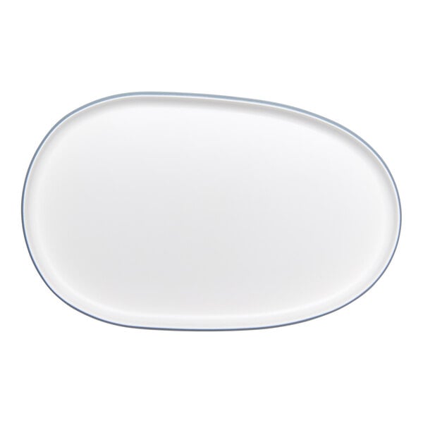 cheforward™ by G.E.T. Hatch 16 1/8" x 10 1/8" Oblong Touch of Honey / BlueJay Melamine Platter - 12/Case