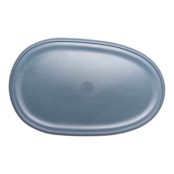 cheforward™ by G.E.T. Hatch 16 1/8" x 10 1/8" Oblong Touch of Honey / BlueJay Melamine Platter - 12/Case