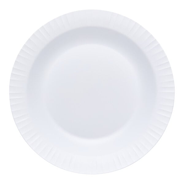 G.E.T. Riva Maris 6 Qt. Matte White Melamine Bowl with Textured Rim - 3/Case