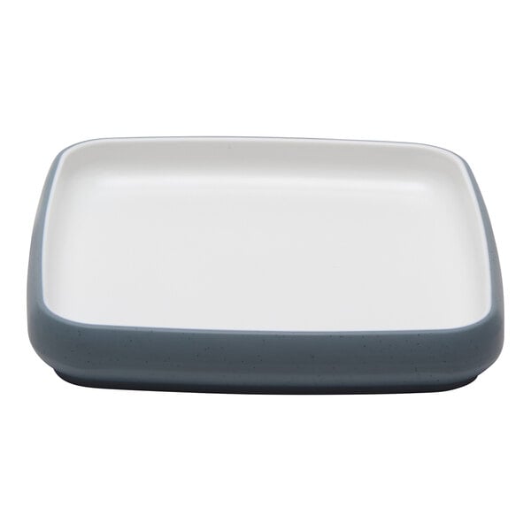 cheforward™ by G.E.T. Hatch 6 1/2" Square Touch of Honey / BlueJay Melamine Plate - 24/Case