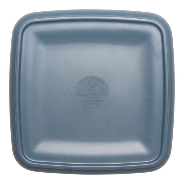 cheforward™ by G.E.T. Hatch 6 1/2" Square Touch of Honey / BlueJay Melamine Plate - 24/Case