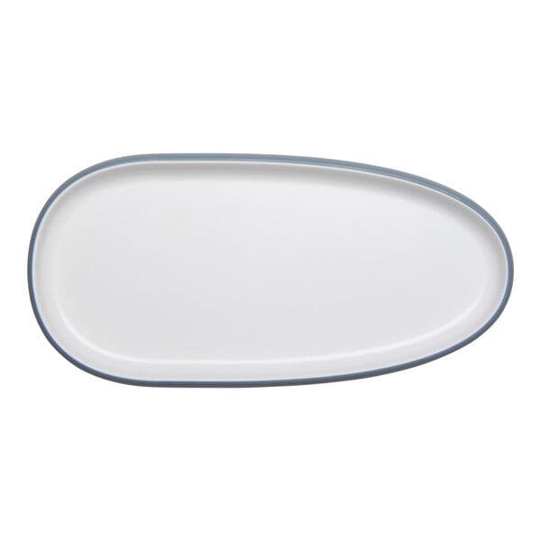 cheforward™ by G.E.T. Hatch 11 5/8" x 5 5/8" Oblong Touch of Honey / BlueJay Melamine Platter - 16/Case